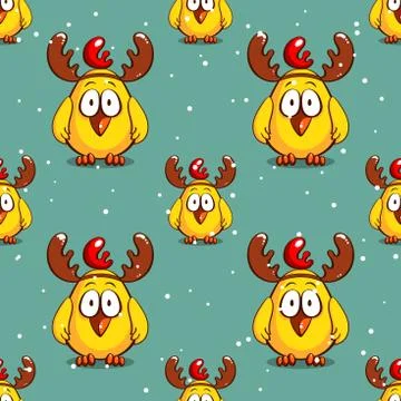 Funny Chicken Winter Pattern Stock Illustration