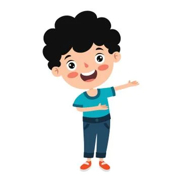 Funny Child Presenting And Pointing Stock Illustration