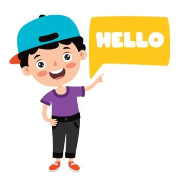 Funny Child Presenting And Pointing Illustrazione stock