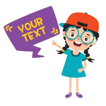 Funny Child Presenting And Pointing Stock Illustration