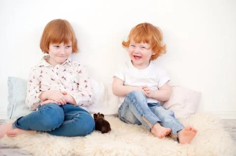 Funny children playing Foto stock