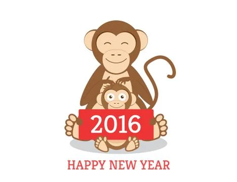 Funny chimpanzees Stock Illustration