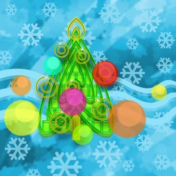 Funny Chrismas Tree Stock Illustration