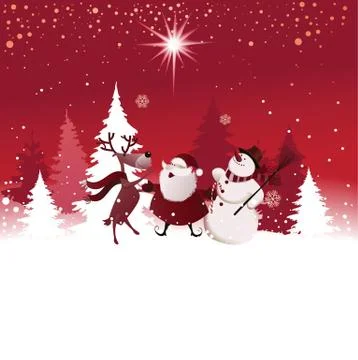 Funny Christmas background Stock Illustration