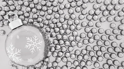 Funny Christmas Balls Silver Stock Footage 294083523