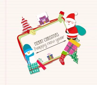 Funny christmas card Stock Illustration