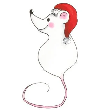 Funny Christmas mouse. A separate element of the new year set. Illustrazione stock