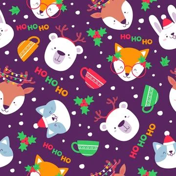 Funny christmas pattern Stock Illustration