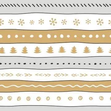 Funny christmas pattern with snowflakes, tree, dots. Stock Illustration