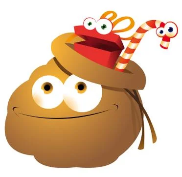 Funny christmas sack Stock Illustration