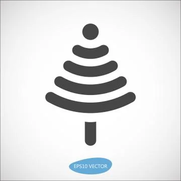 Funny Christmas tree icon based on wireless symbol Stock Illustration