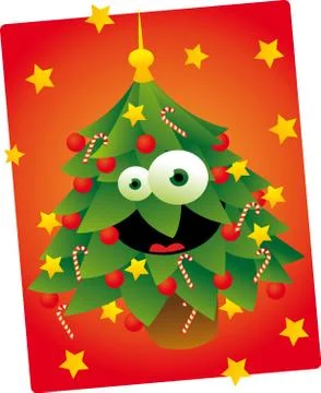 Funny christmas tree Stock Illustration