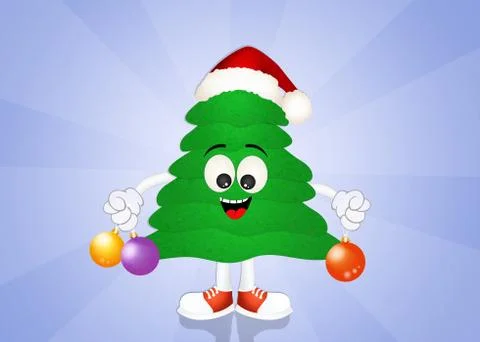 Funny Christmas tree Stock Illustration