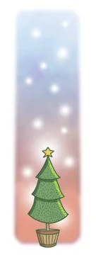 Funny Christmas tree in a pot. Stock Illustration