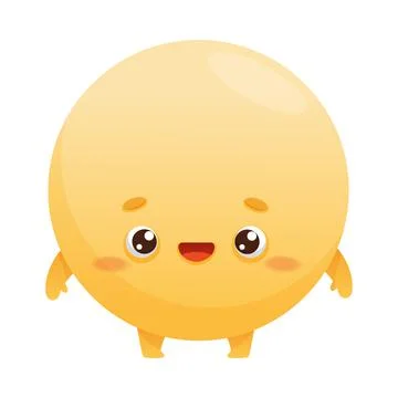 Funny Circle as Geometric Shape Character with Smiling Face Expression Vector 스톡 일러스트