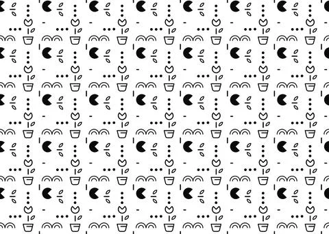 Funny circle shape seamless pattern isolated on white background ep31 Stock Illustration