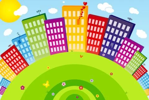 Funny city Ilustración de archivo