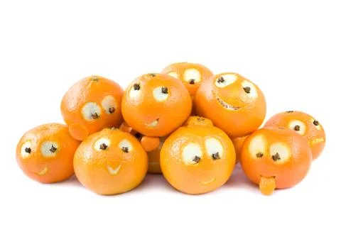 Funny clementines Foto stock