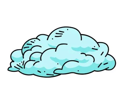 Funny cloud cartoon hand drawn image Stock Illustration