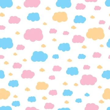 Funny clouds seamless pattern kids print vector イラスト素材