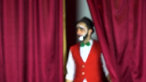 Funny clown with a clapperboard Stock-Footage 85017663