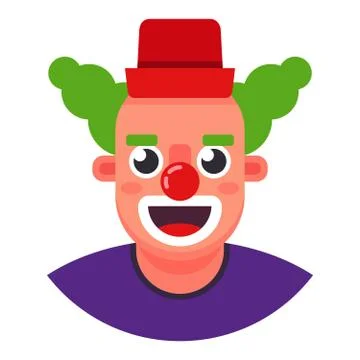 Funny clown. the head is smiling. Stock Illustration