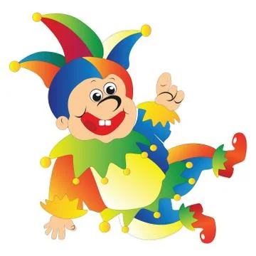 Funny clown jester Stock Illustration