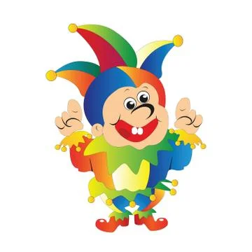 Funny clown jester Stock Illustration