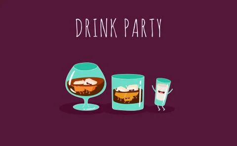 Funny cocktail. Vector illustration. Stock Illustration