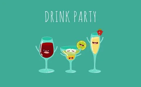 Funny cocktail. Vector illustration. Stock Illustration