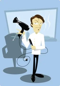 Funny  coiffeur Stock Illustration
