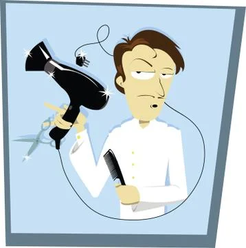 Funny coiffeur Stock Illustration