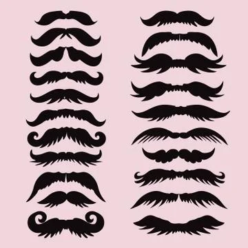 Funny  collection  with mustache Stock Illustration