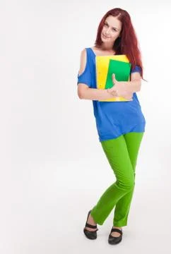 Funny colorful young student. Foto stock