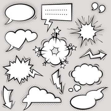 Funny Comic Baloons Stock Illustration