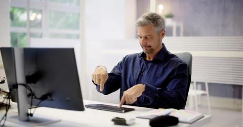 Funny Computer Nerd Foto stock