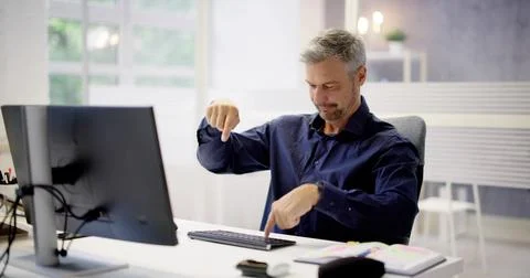 Funny Computer Nerd Foto stock