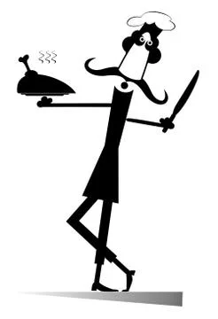 Funny cook isolated Stock Illustration