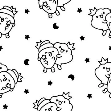 Funny couple seashell. Coloring Page. Illustrazione stock