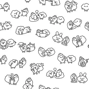 Funny couple seashell. Coloring Page. 스톡 일러스트
