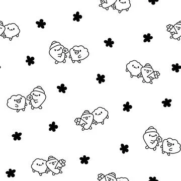 Funny couple seashell. Coloring Page. 스톡 일러스트