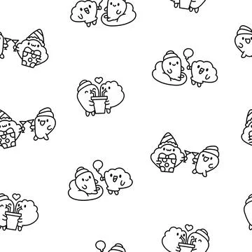 Funny couple seashell. Coloring Page. Illustrazione stock