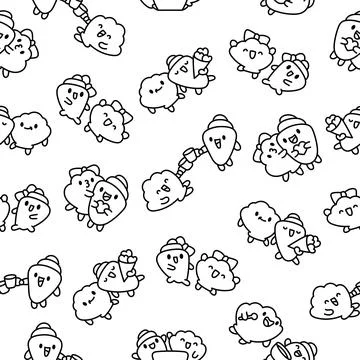 Funny couple seashell. Coloring Page. Stock Illustration