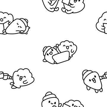 Funny couple seashell. Coloring Page. Illustrazione stock