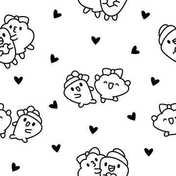 Funny couple seashell. Coloring Page. Illustrazione stock