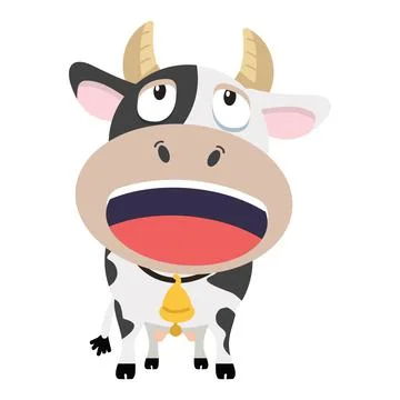 Funny Cow Cartoon Character Smiling Stock Illustration