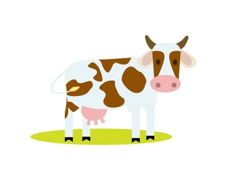 Funny cow isolated vector icon Stock Illustration