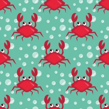 Funny crabs pattern Illustrazione stock
