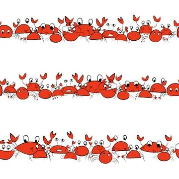 Funny crabs, seamless pattern for your design 스톡 일러스트