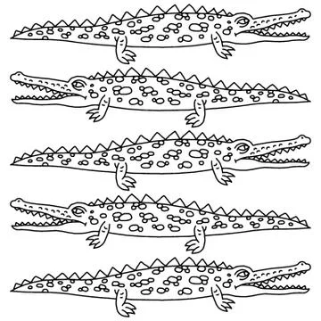 Funny crawling crocodile - vector Stock-Illustration
